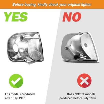 WEELMOTO Headlight for 1997-2003 F150/F250/Expedition W/Bulbs Halogen - color: Chrome Housing I Amber Reflector