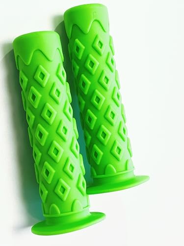 Bike Grips Bicycle Handlebar End Grips Replacement Handle Bar Grips Non-Slip Soft Rubber Protector for Mountain Bike Tricycle Wheel Chair - color: GREEN