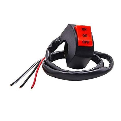 Motorcycle Handlebar Fog Light Spotlight Switch, Universal 7/8 inch Driving Foglight ON/ON/Off 3 Wires Handlebar Mount Switch