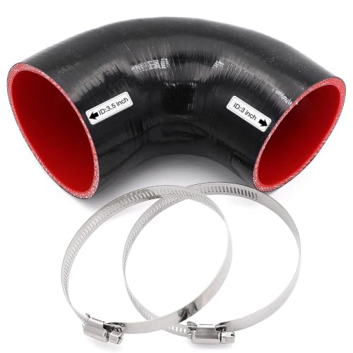 90 Degree Elbow ID 3 to 3.5 inch Silicone Reducer Coupler Hose - size: ID 3-3.5"