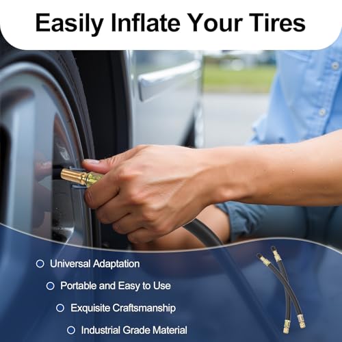 2Pcs Flexible Rubber Tire Valve Extension Hose
