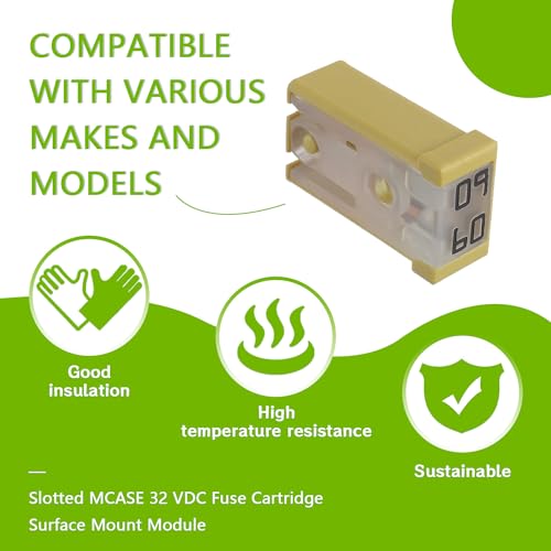 60A 32V Mini Slotted Automotive MCASE Shaped Cartridge Fuse Kit(Pack of 6pcs,60A) - style: 60A