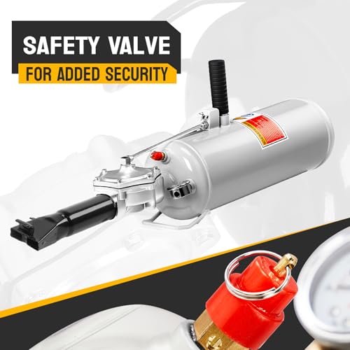 TUFFIOM 2.1 Gallon Air Tire Bead Blaster Seater w/Pressure Gauge & Handle, Wheel Trigger Seating Tool Inflator Tank for Motorcycle ATV Car, 87-116PSI Operating Pressure, Gray - color: Gray