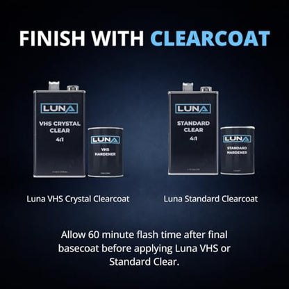 Hyper Silver Metallic Automotive Midcoat Paint (1 Gallon): Ready to Spray Body Paint for Full Vehicle and Large Projects, Use with Primer Basecoat and Clearcoat, Luna Eclipse - color: Gallon