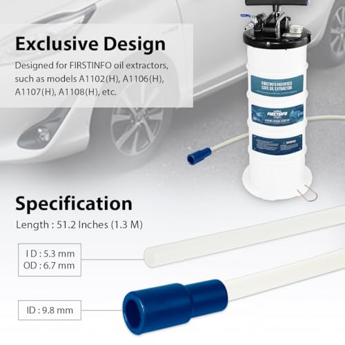 FIRSTINFO A1104C Dia. 5.3 x 6.7 mm Nylon Oil Tube(51 Inch(1.3M) - size: 5.3 x 6.7 mm