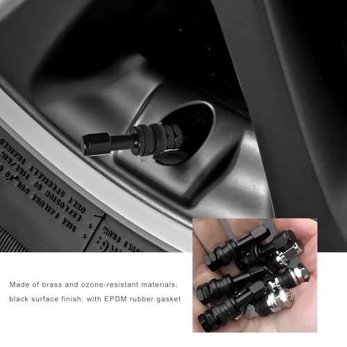 5 PCS VS43/TR43E Tubeless Clamp-in Valve Stems, High-Pressure Outer Mount Aluminum Alloy Car Wheel Valve Stem, Universal Auto Tire Air Stem Replacement for 0.453" Rim Holes (Black) - color: Black