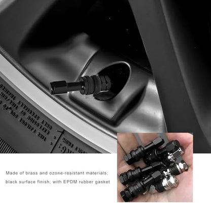 5 PCS VS43/TR43E Tubeless Clamp-in Valve Stems, High-Pressure Outer Mount Aluminum Alloy Car Wheel Valve Stem, Universal Auto Tire Air Stem Replacement for 0.453" Rim Holes (Black) - color: Black