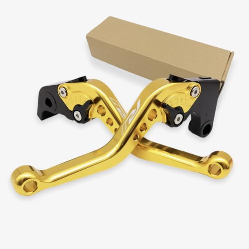 R1 Short Clutch Brake Levers for Yamaha YZFR1 1999-2024 YZF R1 R1M RS 2016 Motorcycle Accessories Adjustable Control Handles (Gold_Glossy, YZF R1 2004-2008) - color: GOLD_GLOSSY, size: YZF R1 2004-2008