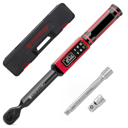 SUERCUP 3/8" Digital Torque Wrench, 1.5-99.6Ft.Lb, for Cars, Moto, Bikes - size: 3/8" 1.5-99.6Ft.Lb/2-135N.m