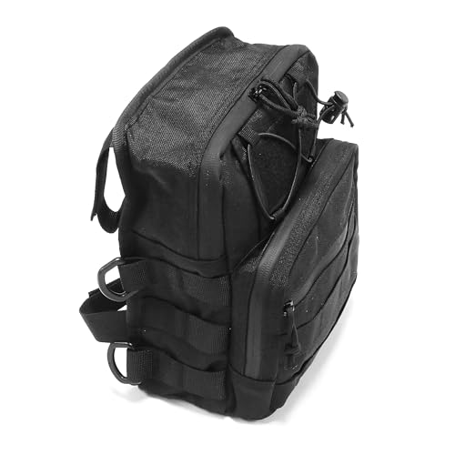MZS Motorcycle Handlebar Bag, 6.5L Dual Use Molle Pouch Black - size: 6.5L