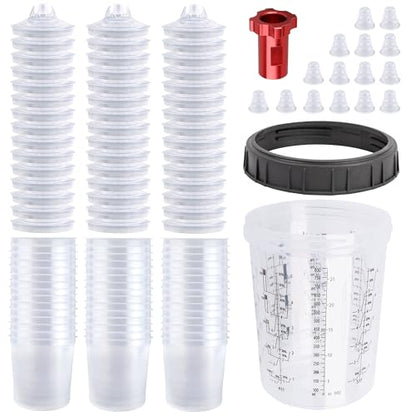 Disposable Paint Gun Cup, HVLP Paint Sprayer Gun Mixing Cups - size: 27 ounce