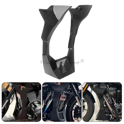 Motorcycle Fairing Chin Spoilers Cover Kit Fits for Harley Softail Low Rider FXLRST 2022-2024 and FXRST 2022,Fairing Support Side Panel (Gloss Black) - color: Gloss black
