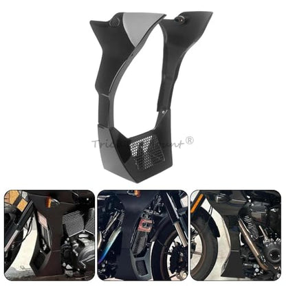 Motorcycle Fairing Chin Spoilers Cover Kit Fits for Harley Softail Low Rider FXLRST 2022-2024 and FXRST 2022,Fairing Support Side Panel (Gloss Black) - color: Gloss black