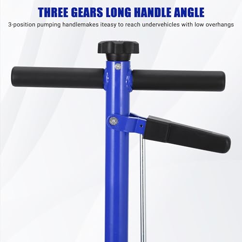 GarveeTech 30 Ton Air Hydraulic Floor Jack for Heavy Duty Trucks & Tractors – Low Profile (9"-17.7"), 4 Adapters, 46" Adjustable Handle – 66,000 Lbs Capacity - color: 30 Blue