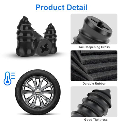 Linkstyle 100PCS Tire Repair Kit, Screw-in Tire Plug Set with 3 Sizes Rubber Plugs, Flat Tire Puncture Repair Screws for Car Truck Motorcycle SUV Roadside Emergency Fix with Screwdriver & Storage Case - size: 100PCS with 3 Sizes