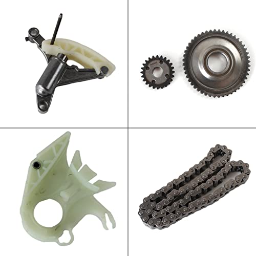 Oil Pump Timing Drive Chain Set Engine Oil Pump Timing Chain Set Components Applied for X1 X3 Z4 F35 F30 Oil Pump Drive Chain Replacement Parts OE 11417605366 11417605367 - size: Oil Pump Guide Chain Gear