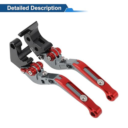 Short/Long Brake Clutch Levers for Yamaha YZF-R7 21-25 Titanium - color: Titanium Handle Red End