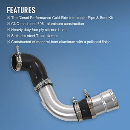 Cold Side Intercooler Pipe Kit Compatible With Ford F250 F350 6.7 2011-2016 - size: Cold Side Intercooler Pipe Boot Kit