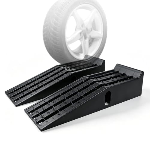 ROBLOCK Heavy Duty Low Profile Car Ramps for Oil Changes, Portable Car Ramps with Lift Height of 6.7 inch for Low Cars High Lift and Jack Support, Vehicle Ramps for Garage, 35.6"x12"x8.5", 2 PCS