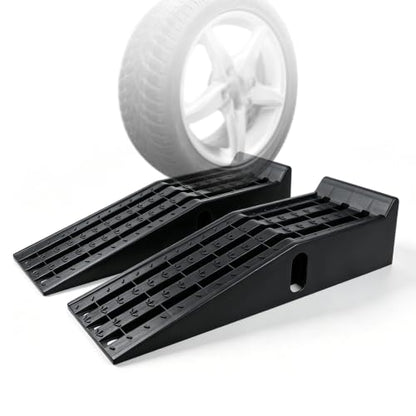 ROBLOCK Heavy Duty Low Profile Car Ramps for Oil Changes, Portable Car Ramps with Lift Height of 6.7 inch for Low Cars High Lift and Jack Support, Vehicle Ramps for Garage, 35.6"x12"x8.5", 2 PCS