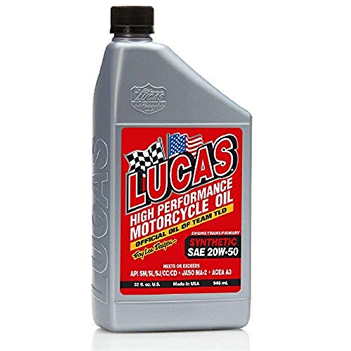 Lucas Oil 10702 SAE 20W-50 Synthetic Motorcycle Oil - 1 Quart Bottle - size: 1 Quart Bottle
