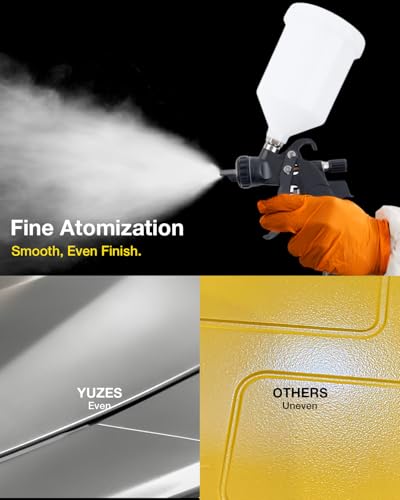 YUZES HVLP Spray Gun Kit, 4 Nozzles (1.4/1.7/2.0/2.5mm), Auto Paint Gun