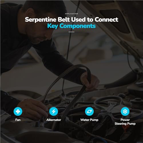 K060667 Serpentine Belt for Hyundai Genesis Santa Fe Tiburon Tucson - size: 6PK1696-1696mm