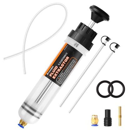 H-veenjor 200 CC Automotive Fluid Extractor Pump with Soft Hose & Two Tubes - size: 200CC