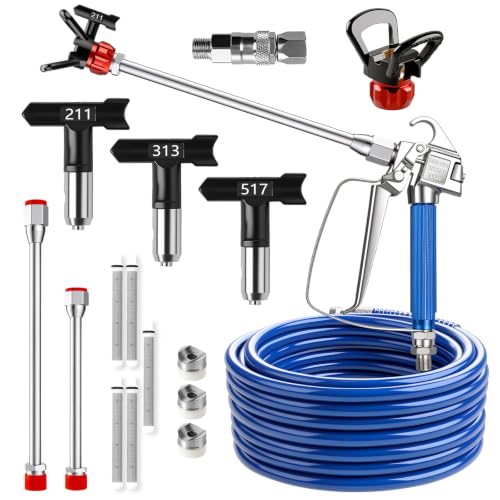 Airless Paint Sprayer Gun Kit, 3600 PSI, 25 ft Hose, 14PCS