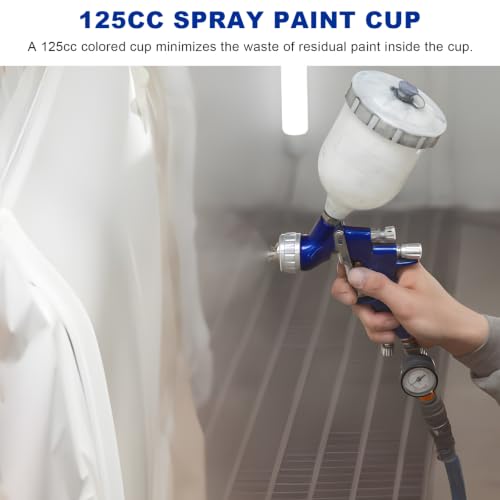 HVLP Touch Up Spray Gun with 0.8mm Nozzle, Mini Gravity Feed Car Detail Paint Gun Sprayer with 125cc Cup, Universal Detail Spot Repair Air Sprayer for Car Furniture Painting - color: 0.8 mm