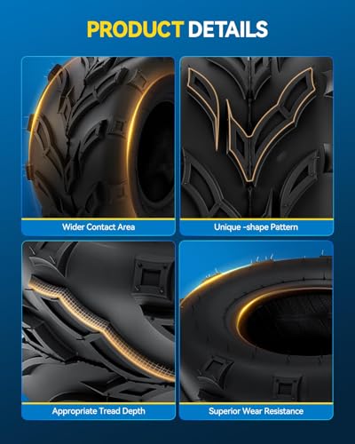 PHILTOP 16x8-7 ATV UTV Tires, Lawn Mower Golf Cart Turf Tires, 4PR, Set 2 - color: Z-120 -2PCS, size: 16x8-7