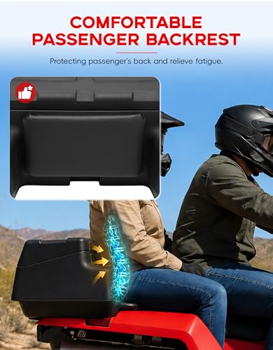 TCT-MOTORPARTS 96L ATV Rear Passenger Rack Cargo Storage Box & Lounger Seat - color: 96L#2