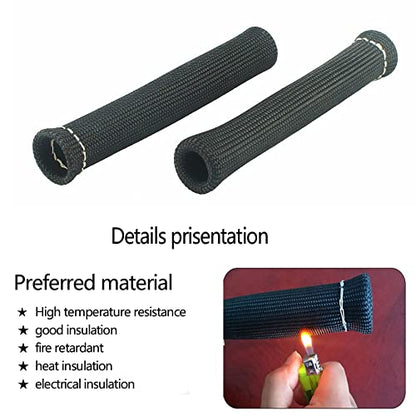 Spark Plug Wire Boots Thermal Protection Insulator Sleeve, 1200 Degree Heat shield Cover Wrap 6 inch for Car Truck 8PCS(black) - color: black