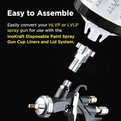 InoKraft Paint System Spray Gun Adapter M16*1.5, 16 mm Male, 1.5 mm Thread, Compatible with Black Widow Guns, Astro Euro HV & HE Series, ATD Leonardo Series, SATA KLC Series, LM 2000 B and LM 2000 K - size: 16mm Male 1.5mm Thread with long bottom