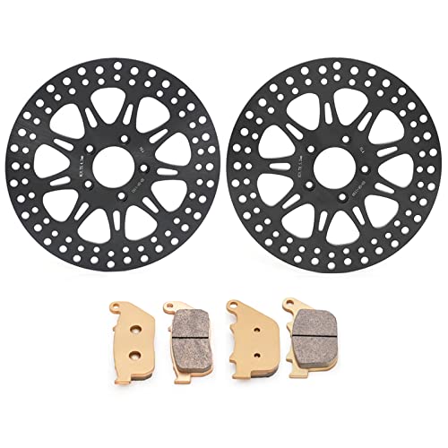 TOFR 11.5" Brake Rotor w/Pads for Harley Sportster XL1200 04-13 XL883 04-10 - color: Black