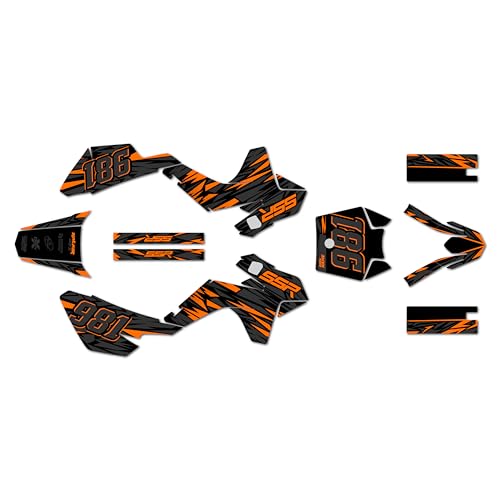 Graphics Kit for SSR SR70, SR110, and SR125 (2021+) Twitch Series Orange 16 Mil - On/Off the Road - Dirt Pit Bike Motorcycle Sticker, Dirtbike Racing Decal Motocross no-Plastics - color: Orange, size: 16 Mil - On/Off the Road
