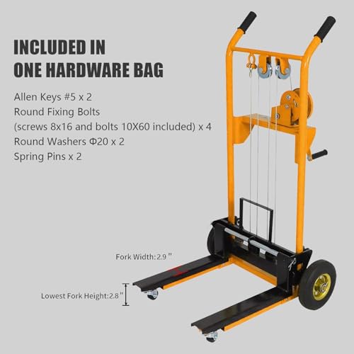 Apollo Material Lift Stacker, Pallet Truck Dolly 330 lbs Capacity - color: Yellow, size: Winch-330 lbs-40.5" Lift