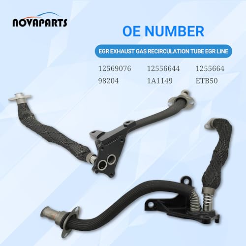 NOVAPARTS 12569076 12556644 598-204 EGR Exhaust Gas Recirculation Tube EGR Line for Cadillac Escalade Chevy Avalanche 1500 Express Silverado 1500 2500 3500 Tahoe GMC Savana Sierra 2500 3500 Yukon