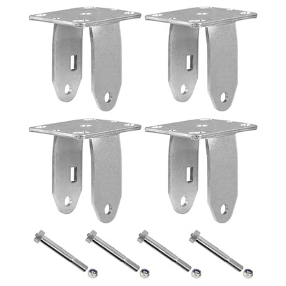 5" X 2" Rigid Caster Bracket, Zinc Plated Steel Yoke and 4" X 4 1/2" Plate, Heavy Duty Caster Fork- Capacity Up to 1000 LBS Replacement（4 Rigid） - color: Rigid Bracket, size: 5"×2"