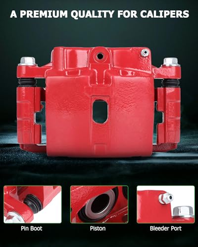 SCITOO 18-B4728 Front Right/Rear Left Disc Brake Caliper With Bracket Red - size: Front Passenger[18-B4728]Red
