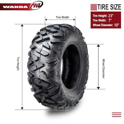 WANDA Set of 2 ATV Tires 23x7-10 23x7x10 4PR Big Horn Style - size: 23x7-10