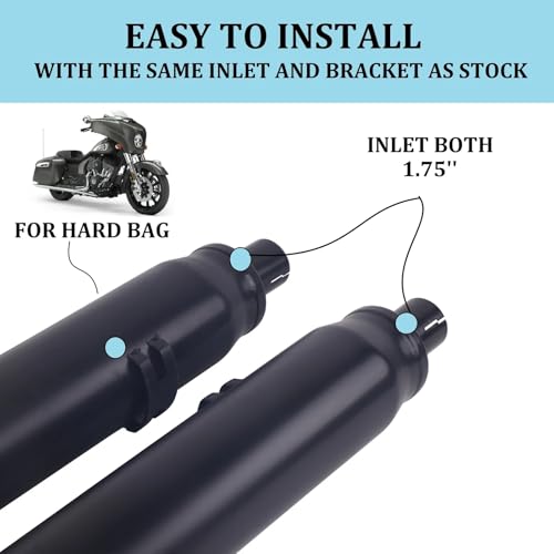 SHARKROAD 4" Slip On Mufflers for 2014-UP Indian Partial Models - color: 4" Black