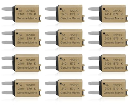 5A Low Profile Mini Fuse Kit– Automotive 5A ATM Manual Reset Circuit Breaker Fuses for Boat, RV, Car, Truck, DC 12V/32V 5 Amp Manual Resettable Blade Assortment Kit with Resettable Fuses - style: Manual-E79-05A