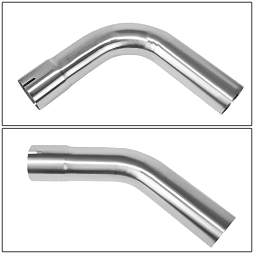 DNA MOTORING ZTL-25SS-8P 8 Pcs 2.5 Inches Stainless Steel DIY Custom Exhaust Tubing Mandrel Bend Pipe Straight & U-Bend Kit, Universal Fit - size: 2.5Inch, style: Stainless Steel