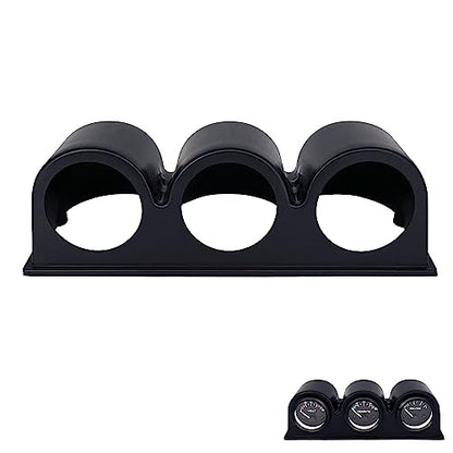 Black Universal 2" 52mm Triple 3 Hole Dash Gauge Console Dashboard Pod Holder - size: SHORT