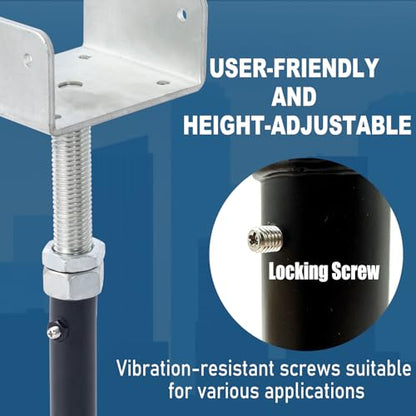 2 Pack U-Shaped Floor Jack for 4x2, 4x4, 4x6 Joists - Adjustable Steel Telepost with U-Head, Mini Screw Jack, Post Jack.11-15 Inch Adjustment Range. - size: 11-15