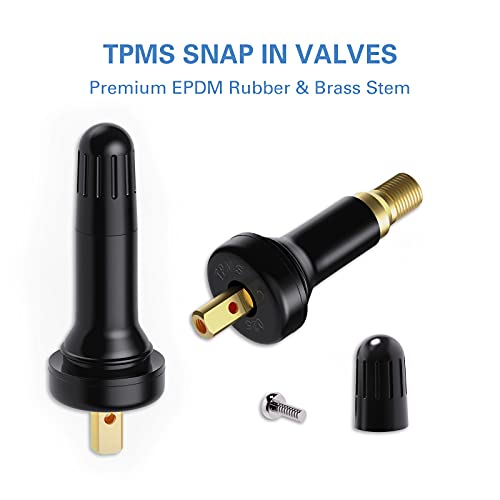 CKAuto TPMS 20008 Rubber Snap-in Tire Pressure Sensor Valve Stem, 5 Pcs - size: TPMS