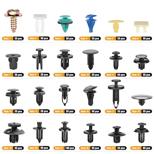 GOOACC 900Pcs Plastic Rivets and Auto Body Fasteners Assortment - color: 855Pcs Clips Removal Kit Black