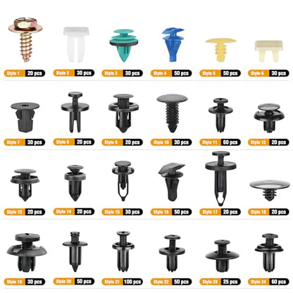 GOOACC 900Pcs Plastic Rivets and Auto Body Fasteners Assortment - color: 855Pcs Clips Removal Kit Black