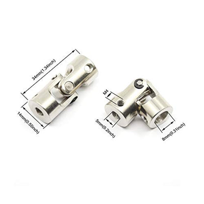 2 Pcs 5mm to 8mm Universal Joint Shaft Coupling for Motor - size: 5-8mm